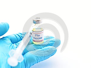 Bottle of Flu vaccine for injection