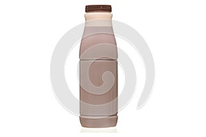 Bottle of fresh milk and chocolate milk  isolated on white