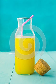 Bottle of fresh orange juice