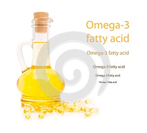 Bottle and gelatinous capsules with the omega3