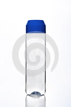 Bottle and glass with healthy sparkling water