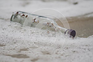 Bottle Glass In The Sea