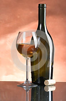 Bottle and glass of wine