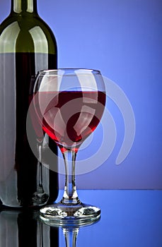 Bottle and a glass of wine