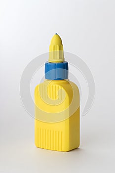 Bottle of glue, close-up