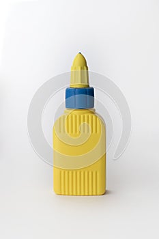 Bottle of glue, close-up