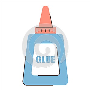 Bottle of glue vector isolated. Plastic container