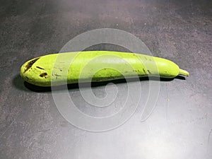 bottle gourd, Lagenaria siceraria isolated on black background.