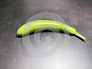 bottle gourd, Lagenaria siceraria isolated on black background.