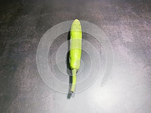 bottle gourd, Lagenaria siceraria isolated on black background.