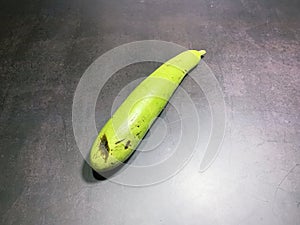 bottle gourd, Lagenaria siceraria isolated on black background.