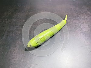 bottle gourd, Lagenaria siceraria isolated on black background.