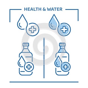 Bottle healthy pure natural organic water drink symbol vector icon