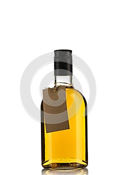 Bottle of Herbal Tincture or Alcohol Liqour Isolated on White Background with Empty Label photo