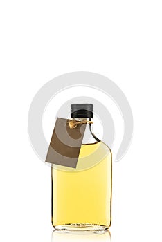 Bottle of Herbal Tincture or Alcohol Liqour Isolated on White Background with Empty Label photo