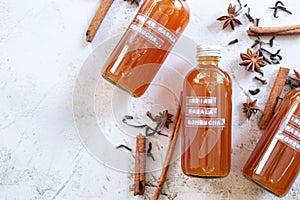 Bottle of Indian masala Kombucha Heathy probiotic drink