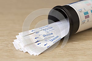 Bottle of Indicator Strips For Blood Glucose Testing