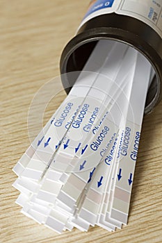 Bottle of Indicator Strips For Blood Glucose Testing