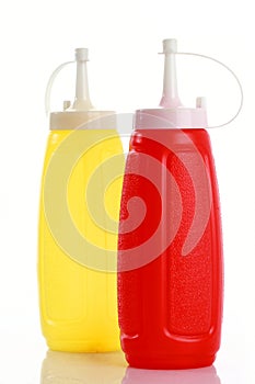 Bottle ketchup and mustard