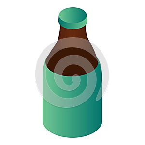 Bottle of kvass icon, isometric style