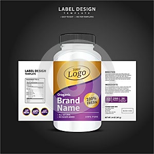 Bottle label, Package template design, Label design, mock up design label template