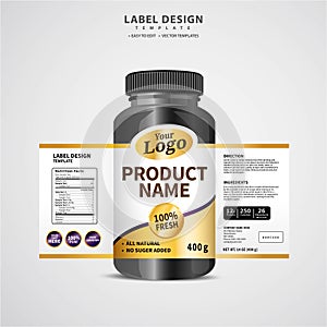 Bottle label, Package template design, Label design, mock up design label template