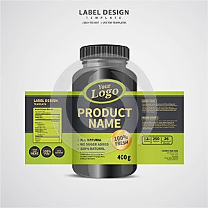 Bottle label, Package template design, Label design, mock up design label template