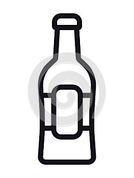 Bottle with label vector icon