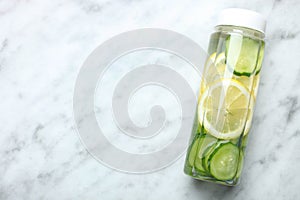 Bottle of lemon cucumber water