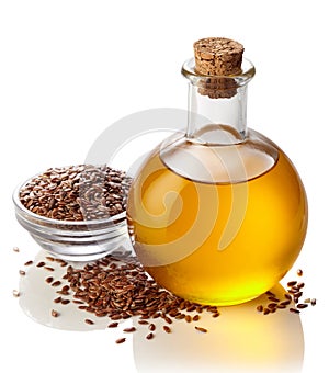 Bottle of linseed oil