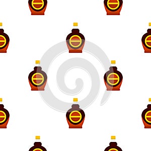 Bottle of maple syrup pattern seamless