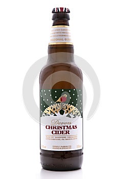 Bottle of Marks and Spencer Devon Christmas Cider made by Sandford Orchards