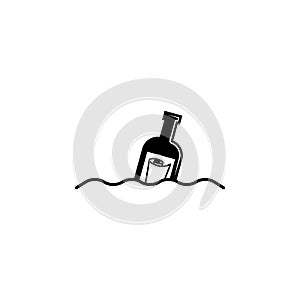 bottle with a message in the sea icon. Element of beach holidays icon for mobile concept and web apps. Isolated bottle with a mess