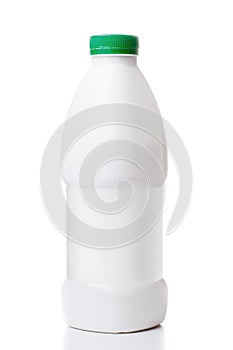 Bottle of milk with a green cap