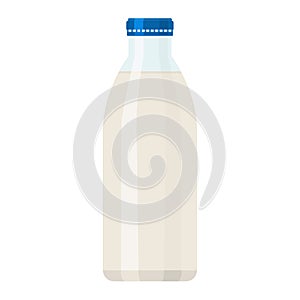 Bottle of milk with solid and flat color style design.