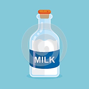 A Bottle of milk vector illustration, with flat design
