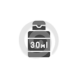 Bottle with 30ml label vector icon