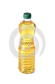 Bottle of oil isolated on white background