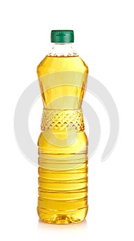 Bottle of oil isolated on white background.