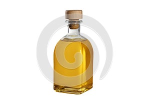 Bottle of oil isolated on a white background. Close-up