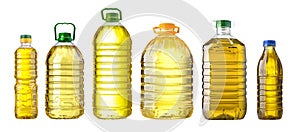 Bottle oil plastic big on white background