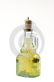 Bottle of oil of sunflower, olive, cotton, corn or soybean isolated on white background