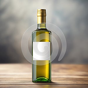 Bottle of olive oil, blank empty generic product packaging mockup