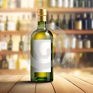 Bottle of olive oil, blank empty generic product packaging mockup