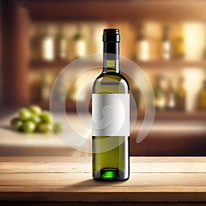 Bottle of olive oil, blank empty generic product packaging mockup