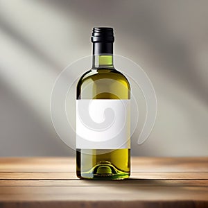 Bottle of olive oil, blank empty generic product packaging mockup