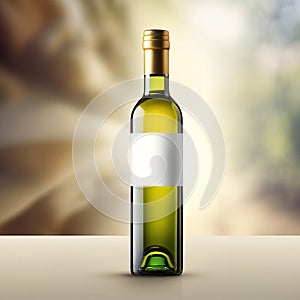 Bottle of olive oil, blank empty generic product packaging mockup