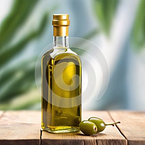 Bottle of olive oil, blank empty generic product packaging mockup