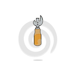 Bottle opener color thin line icon.Vector illustration