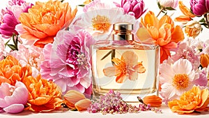 Bottle perfume, beautiful flower spray product floral female cosmetic scent container